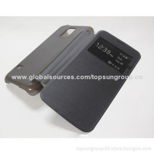PU Leather Case for Samsung S5 Mini, Book Style, with Window